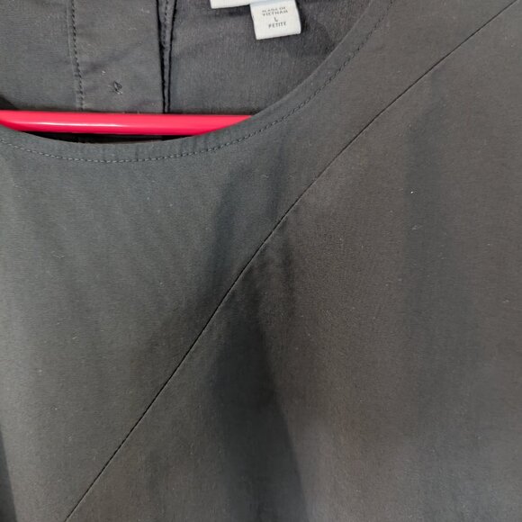 J Jill Women's  Asymmetrical Black Tunic Top 3/4 Sleeve 3 Button Back - Picture 5 of 7